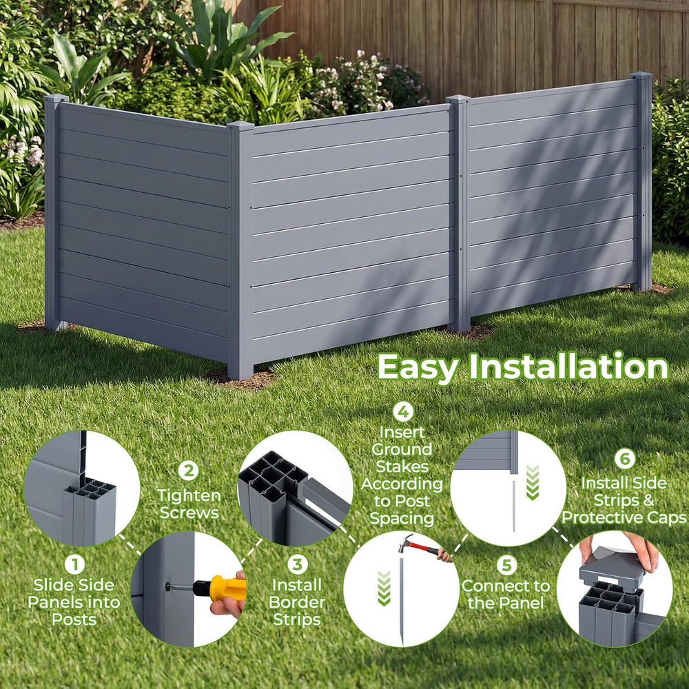 GIANTEX No-Dig Air Conditioner Fence, 3 Panels, 48''W x 36''H...