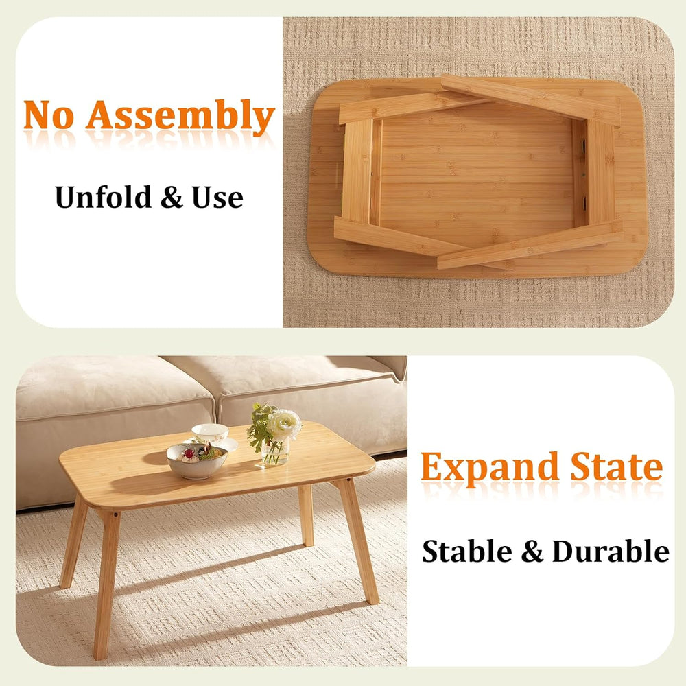 Baveke Foldable Coffee Table- Small Farmhouse Coffee Tables for Living Room, ...