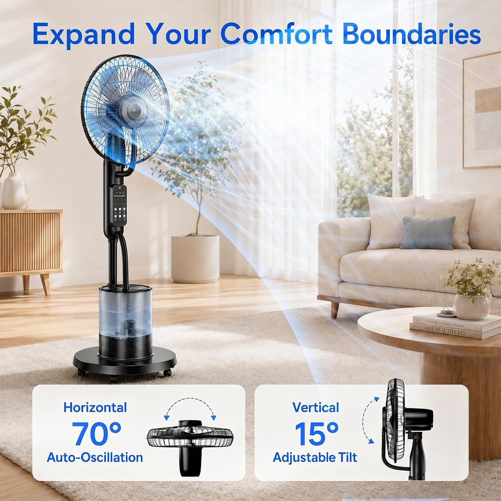 Upgraded Misting Fan with 4L Large Water Tank