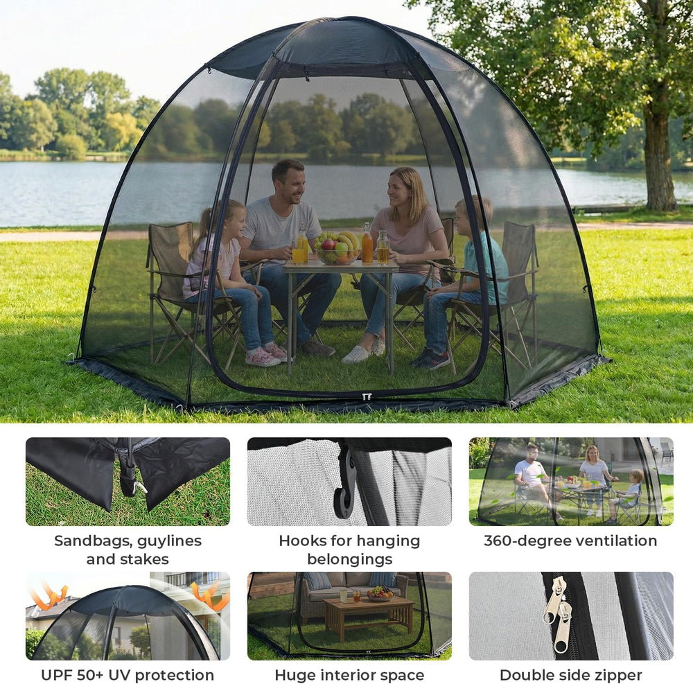 Alvantor® Pop Up Screen House Tent 10x10 FT, Snap-fit Black Mesh Screen Gazeb...