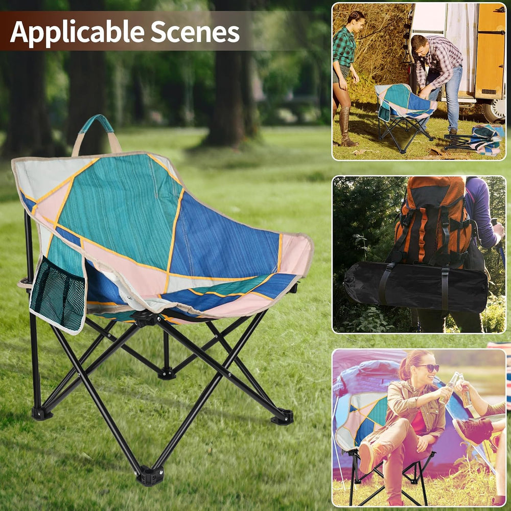 2 Pack Camping Chair for Adults, Portable Folding Sofa Chair, Easy Set Up Pat...