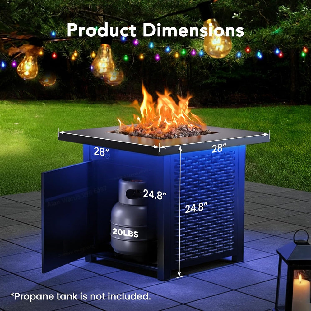 Ciays 28" Propane Fire Pit Table, 50,000 BTU CSA-Listed Gas Fire Pit wit...