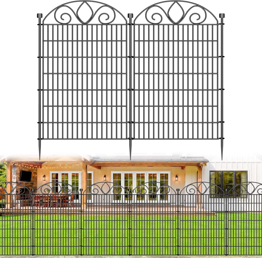 No Dig Garden Fence, Outdoor Dog Fence for Yard, 48 in, 10 Panels