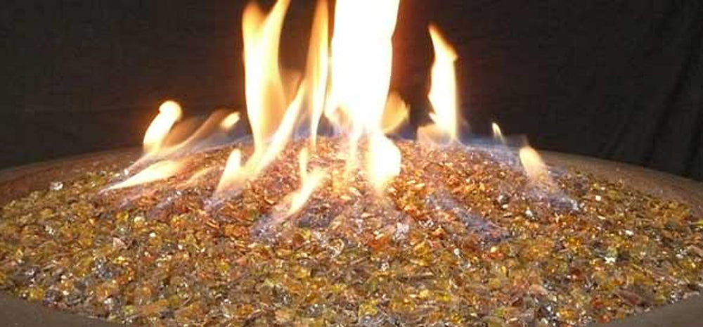 Hiland Reflective Fire Pit Glass, Gold, 20lb