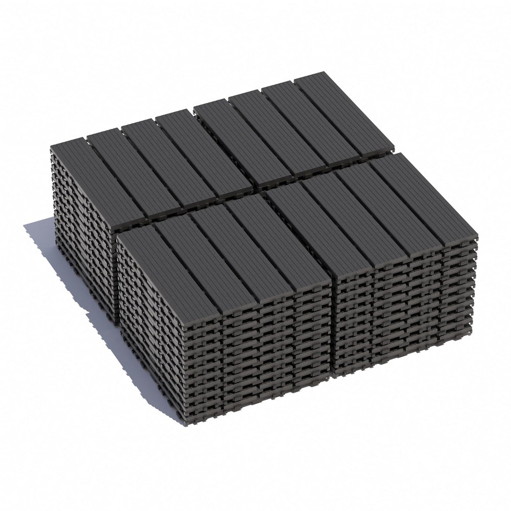 44 Sq. ft Plastic Interlocking Deck Tiles, ACIDBOLT 44 PCS 12" x 12&quot...