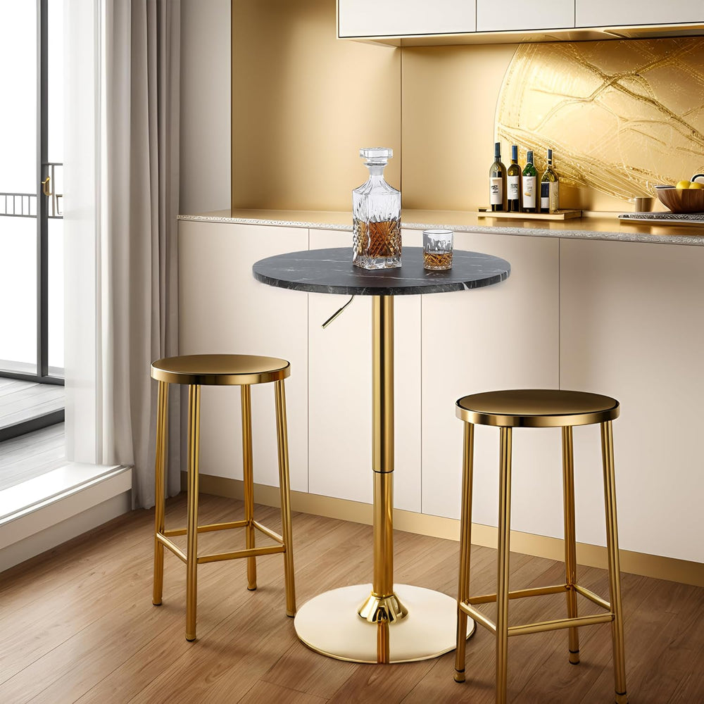 Finnhomy 24" Round Cocktail Bar Table with Metal Base, Tall Bistro Pub T...