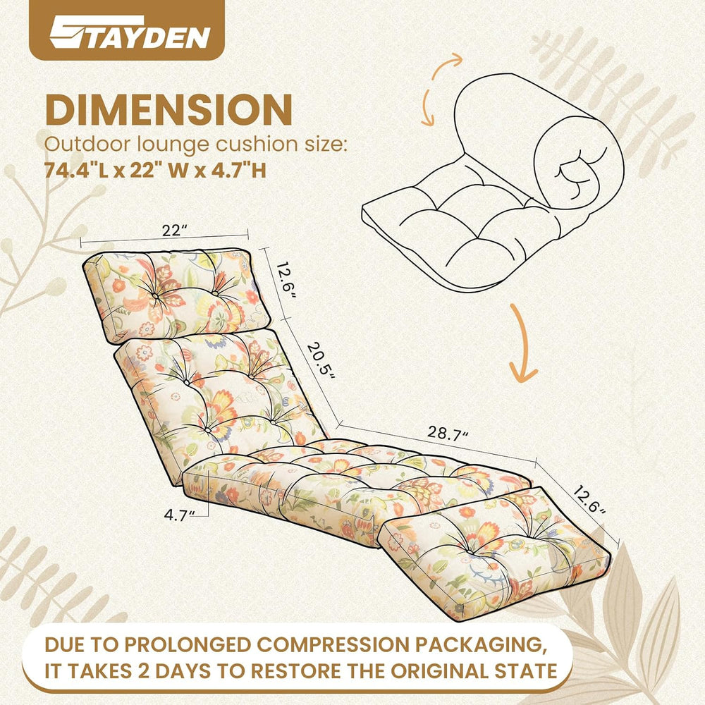 Outdoor Lounge Chair Cushions, Chaise Lounge Chair Cushions Replacement for P...