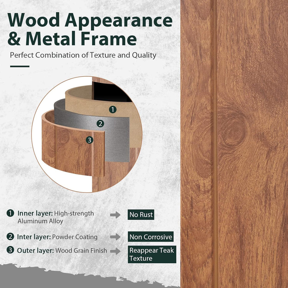 YOLENY 12' x 16' Hardtop Gazebo Faux Wood Grain with Aluminum Frame, ...
