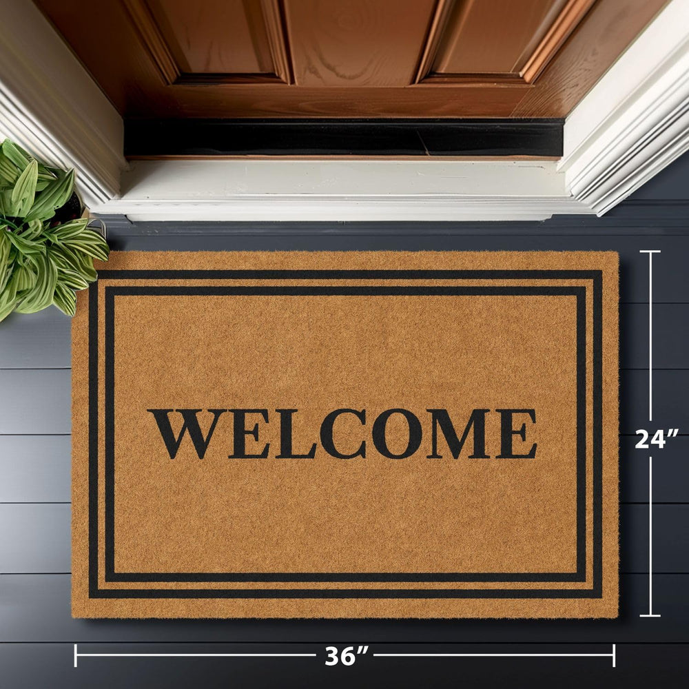 Barnyard Designs Natural Coco Coir Non-Slip Doormat (24x36, Welcome)