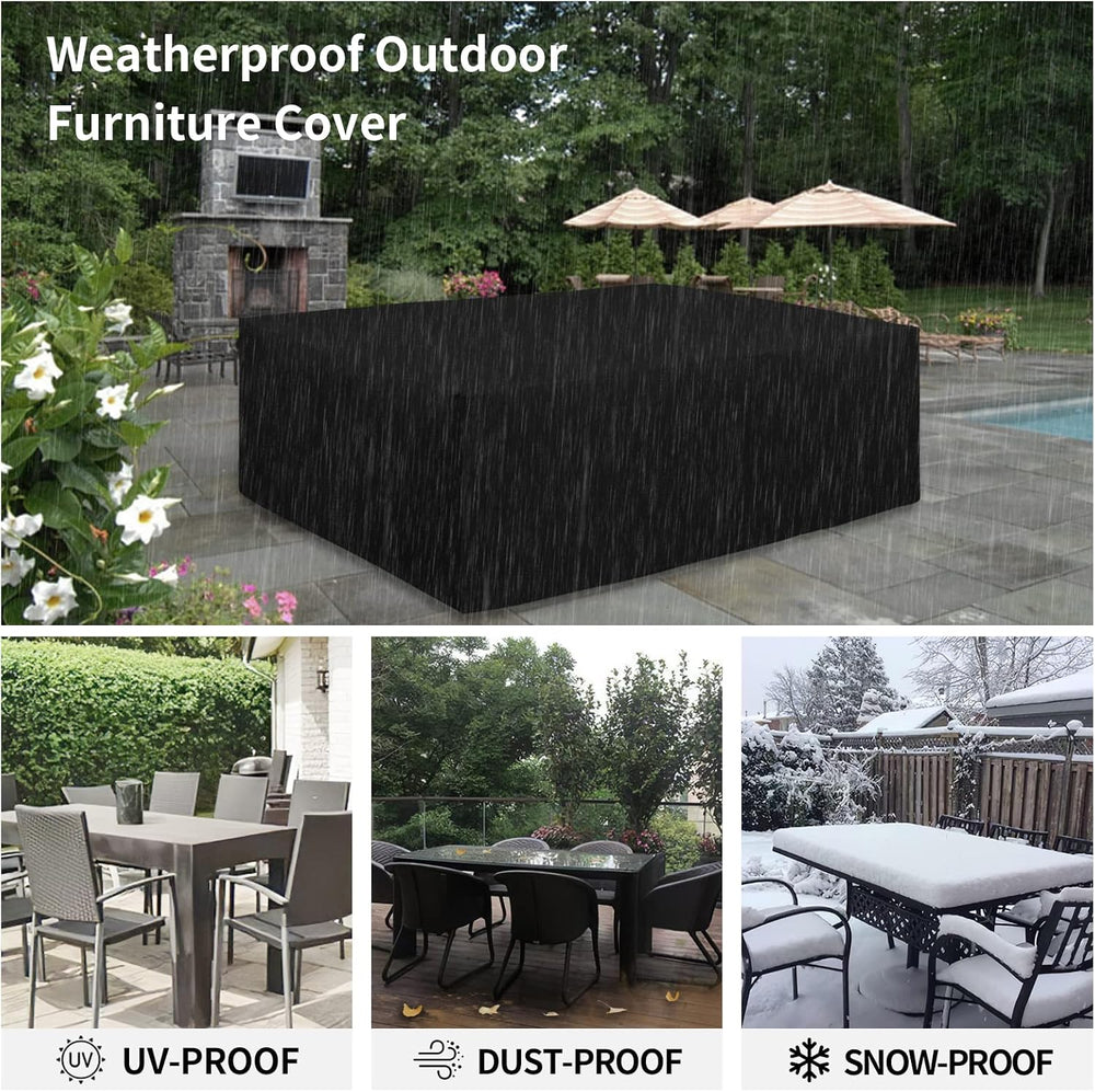 Easy-Going 600D Heavy Duty Patio Furniture Cover, Outdoor Rectangular Table a...
