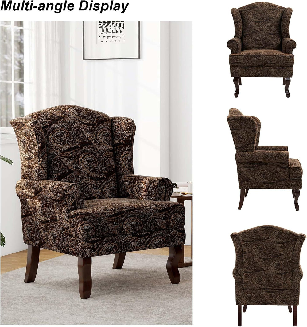 Accent Chair, High Back Upholstered Armchair with High Resilience Sponge &amp...