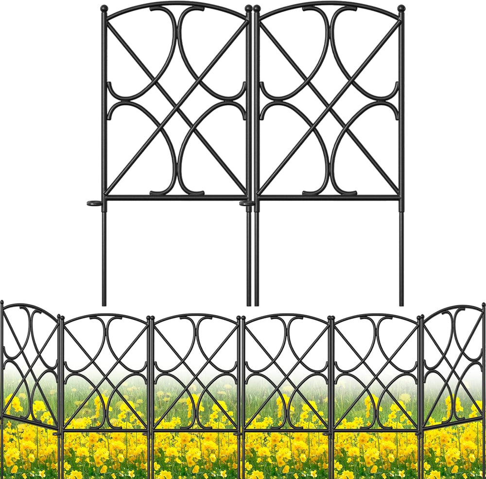 AMAGABELI GARDEN & HOME 10 Panels 24in(H)×10ft(L) Decorative Garden Fence...