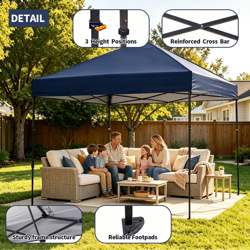 10x10 Pop Up Canopy Tent, Outdoor Portable Canopy(Navy Blue)