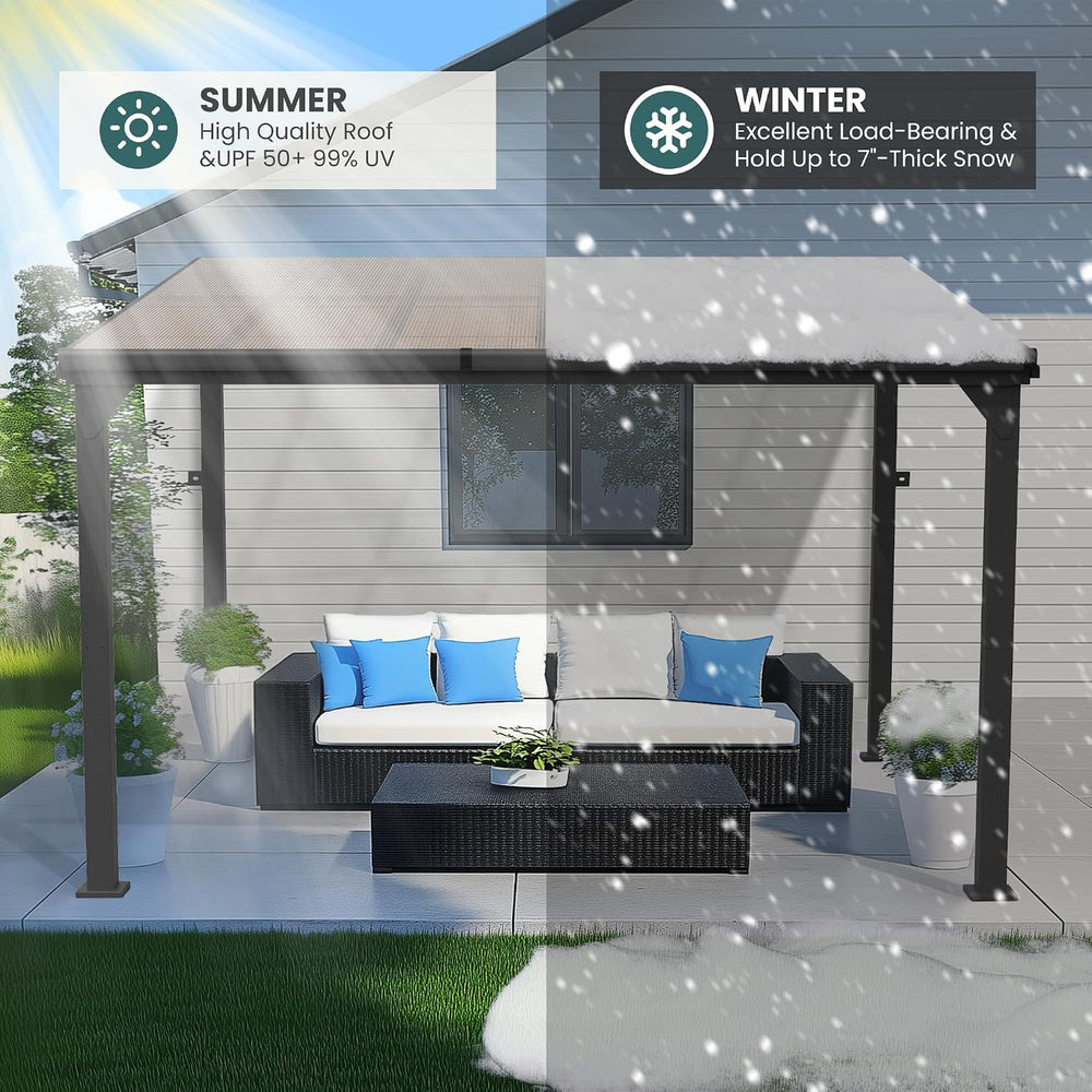 10 * 24FT Pergola,4 * 8 Inch Thickened Pillars & Enlarged Base,Outdoor Ha...