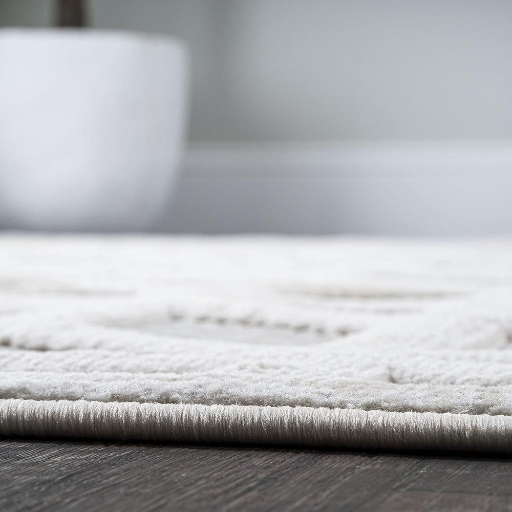 JONATHAN Y Neutral Geometric Indoor Outdoor Area Rug 4X6 Ivory, Talaia for Ba...