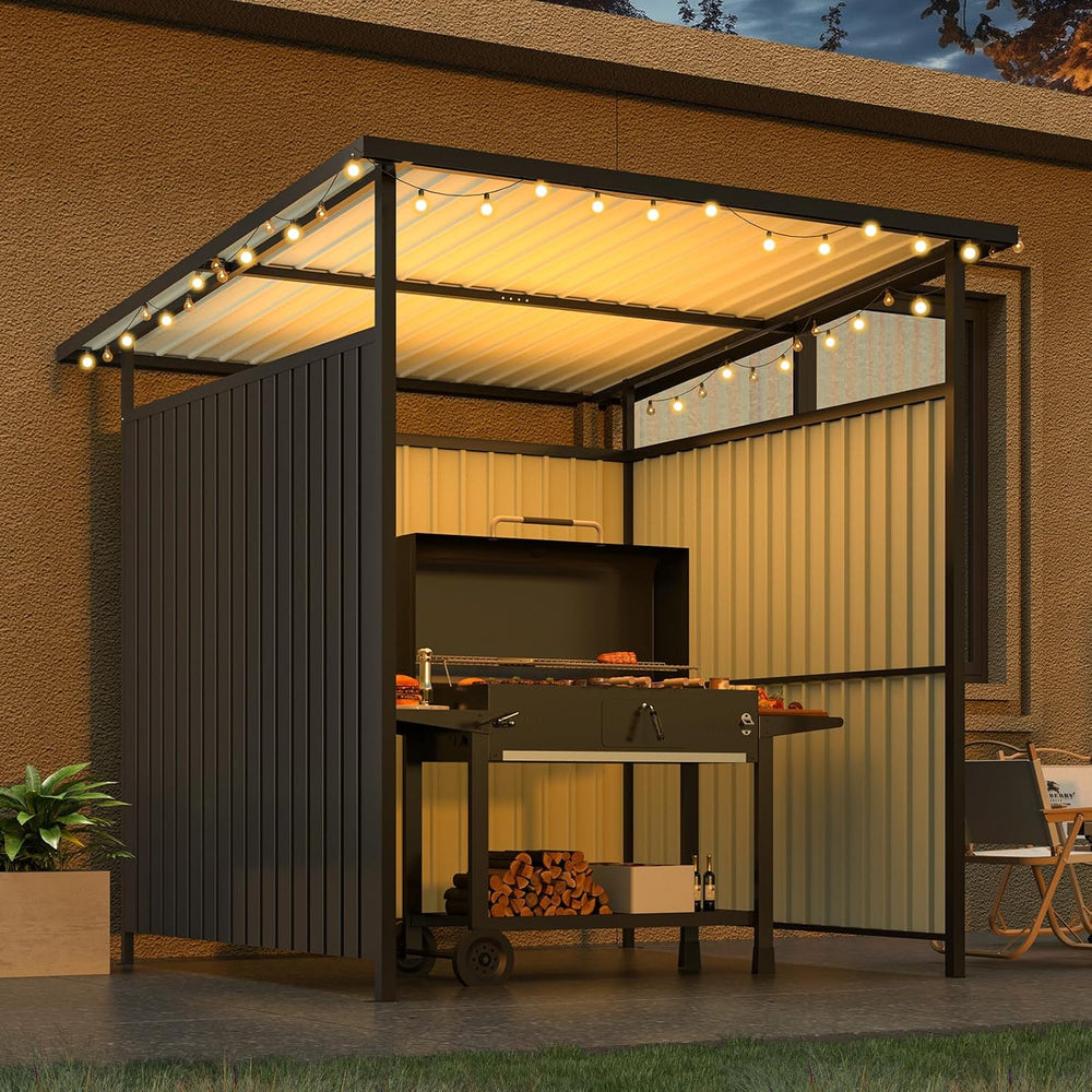 AECOJOY 6' x 6' Outdoor Hardtop Grill Gazebo, Small Pergolas and Gaze...