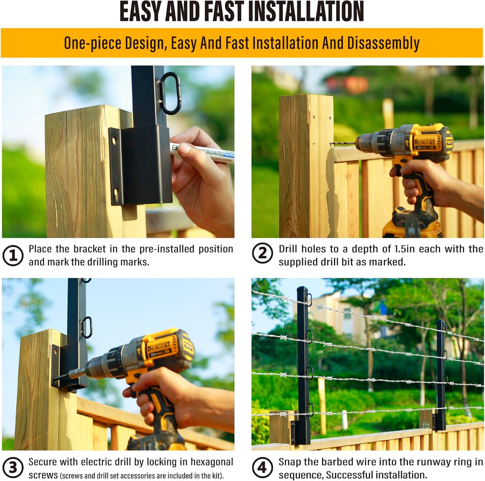 Fence Post Extender, 23.5" Fence Barbed Wire Extend Arm，for Outdoor Fenc...