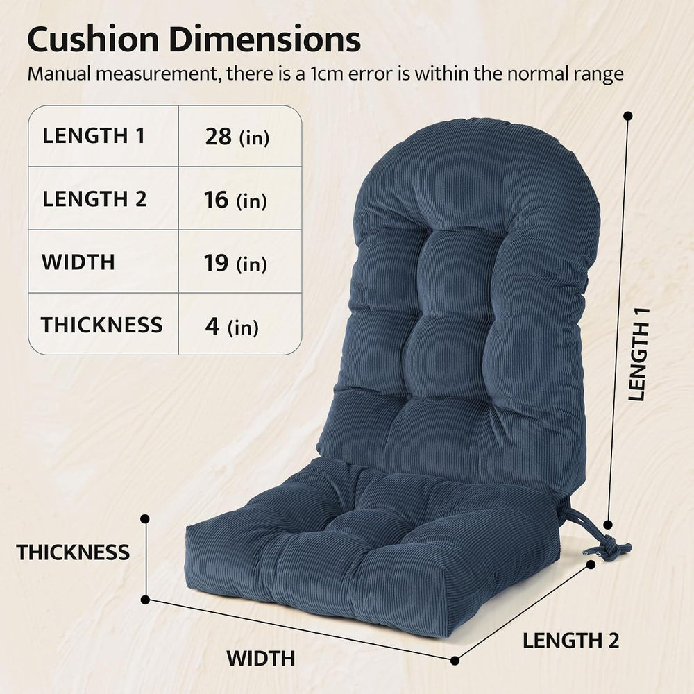 mudilun Adirondack Chair Cushion 44x19x4in for Indoor Rocking Chair Pads