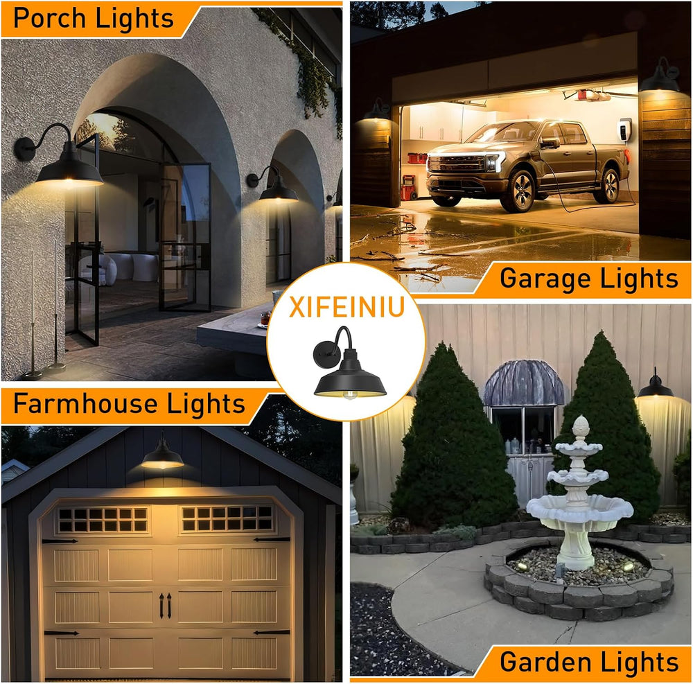 12.4" Barn Light Outdoor Lighting Wall Mount, Farmhouse Outdoor Wall Sco...