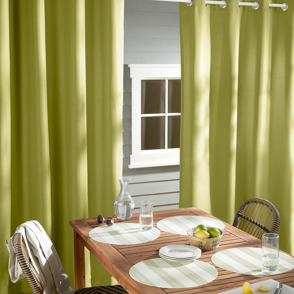 TOWN & COUNTRY BASICS Cabana Solid Heavyweight Indoor Outdoor Curtains, L...