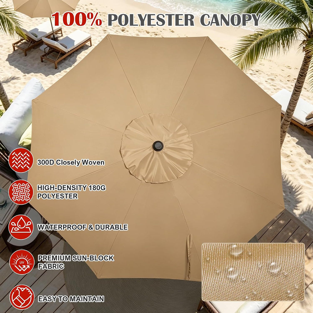 Blissun 9' Outdoor Patio Umbrella, Outdoor Table Umbrella, Yard Umbrella,...