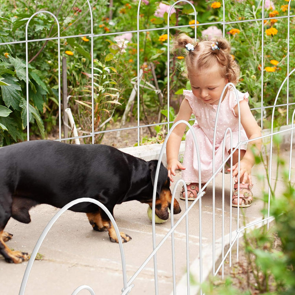 AMAGABELI 25 Panels 24in(H)×35ft(L) Decorative Garden Fence No Dig Rustproof ...