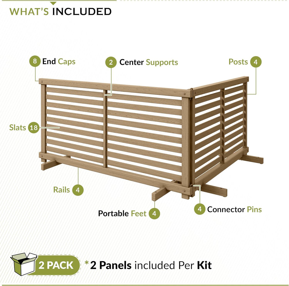 Zippity Portable Puppy Slatted Fence, Cedar Vinyl DIY Freestanding Kit