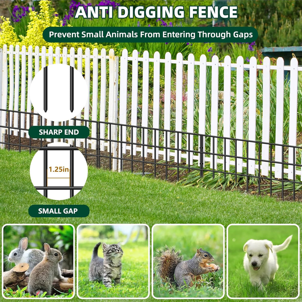 42.5ft(L) x 13in(H) Animal Barrier Fence, 30 Panels No Dig Garden Fence for D...