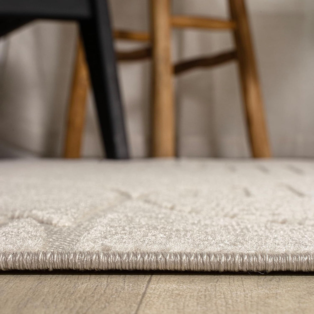 JONATHAN Y Nordby High-Low Arch Striped Ivory/Cream Indoor/Outdoor Runner Rug...