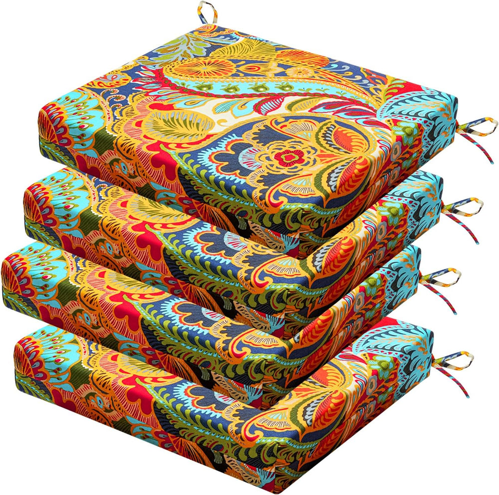 Outdoor Chair Cushions Set of 4, 18.5 x 16 Inch Patio Chair Cushions for Outd...