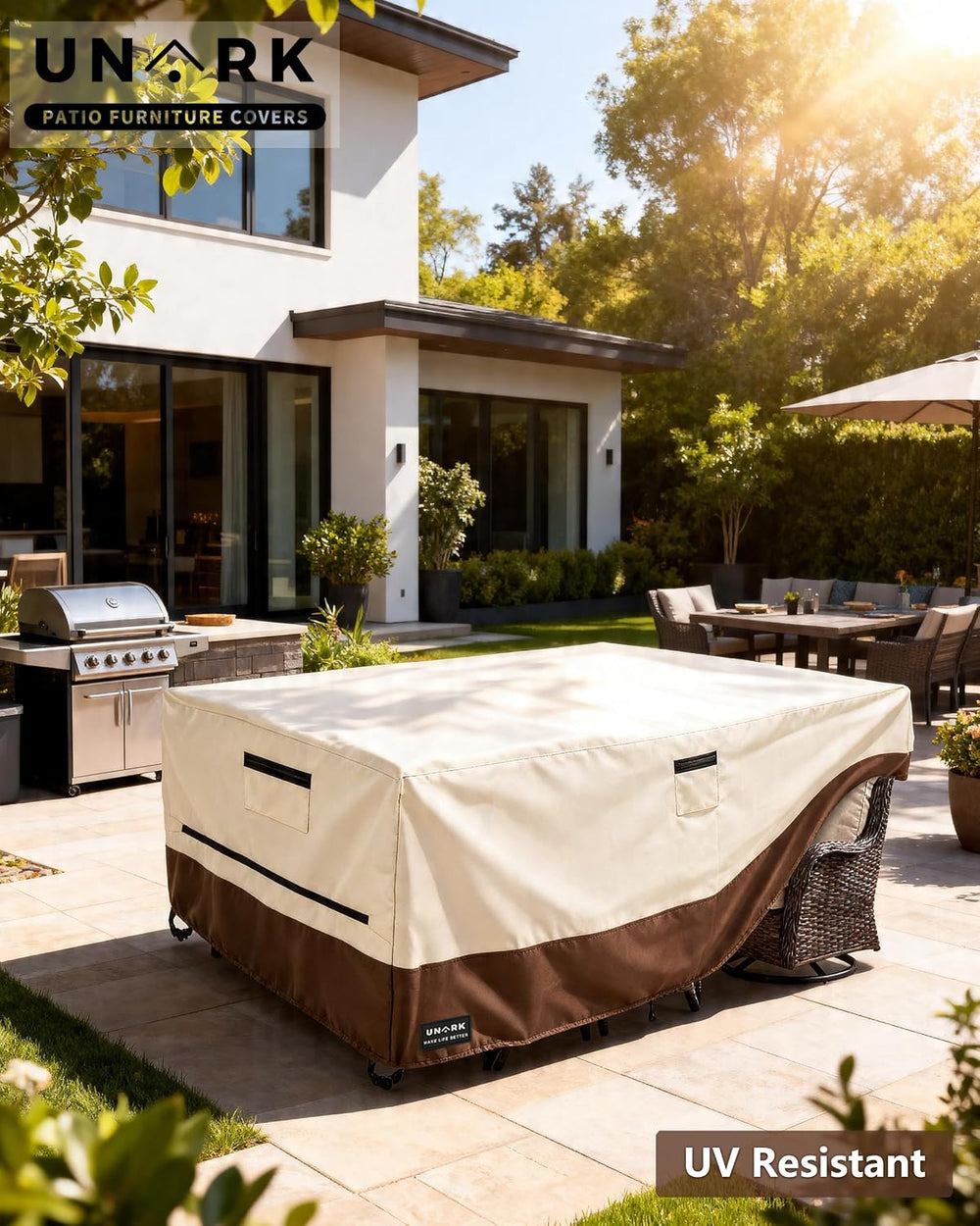 Outdoor Furniture Covers Waterproof, 600D Heavy Duty Patio Furniture Covers W...