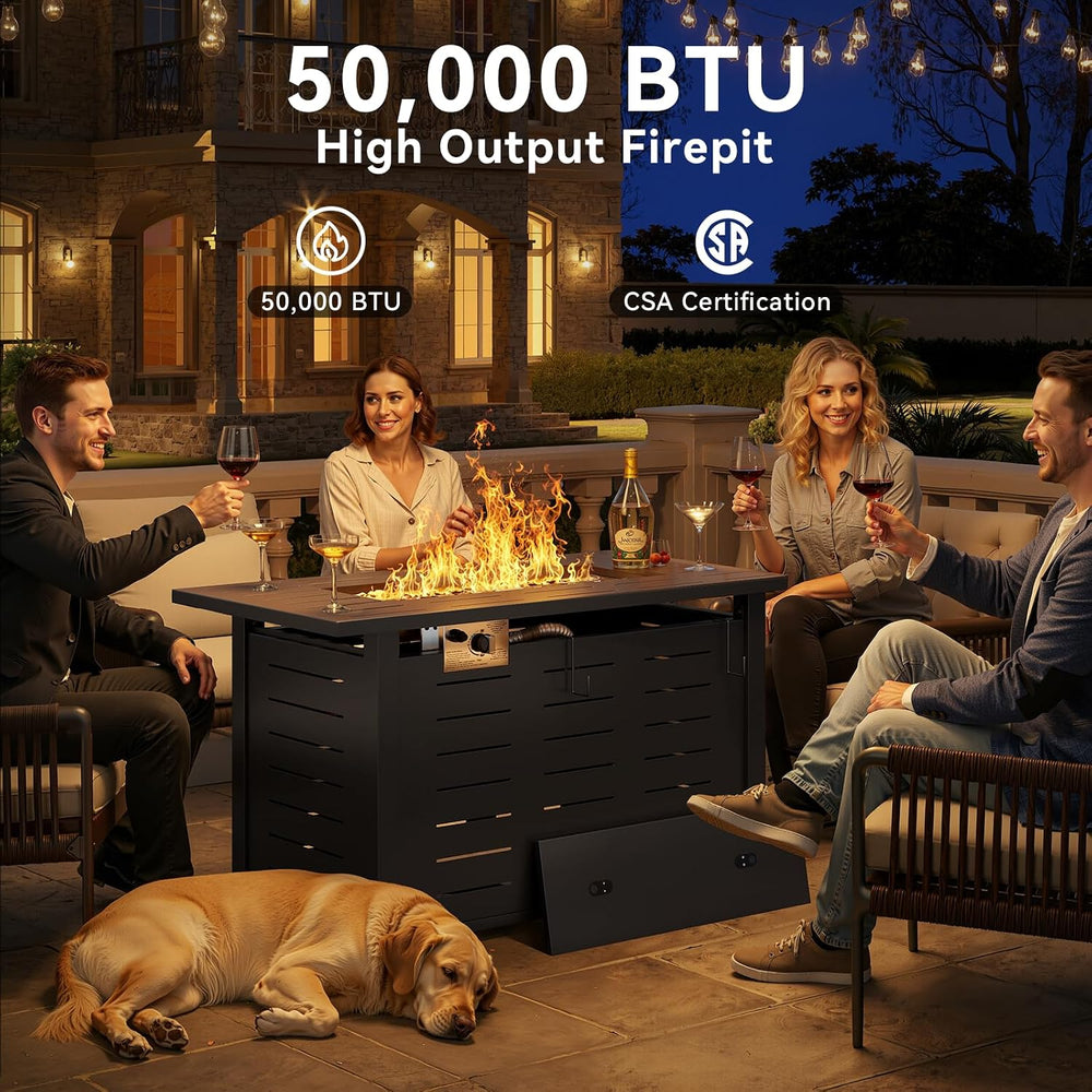 Aoxun 41 Inch Propane Fire Pit Table–50,000 BTU Gas Outdoor Fire Pit Table wi...