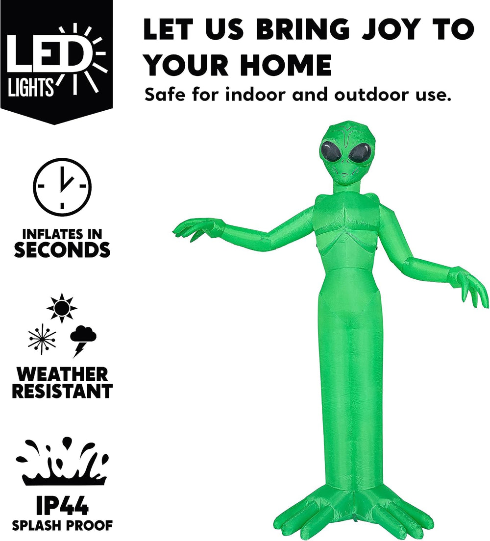 Joiedomi 9 FT Tall Halloween Inflatable Decoration Outside, Blow Up Alien Inf...