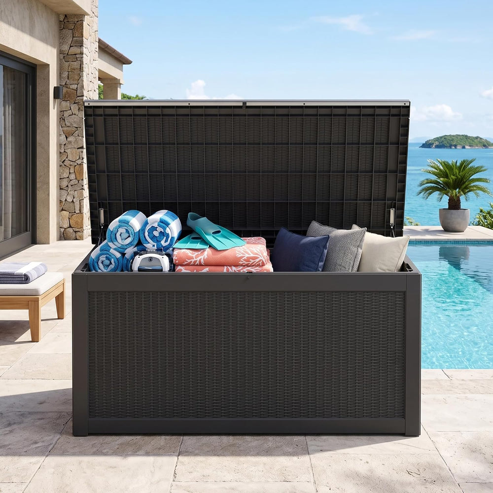 Outdoor Storage Box, 320 Gallon Waterproof Deck Box [Upgraded 3.1], Giant Res...