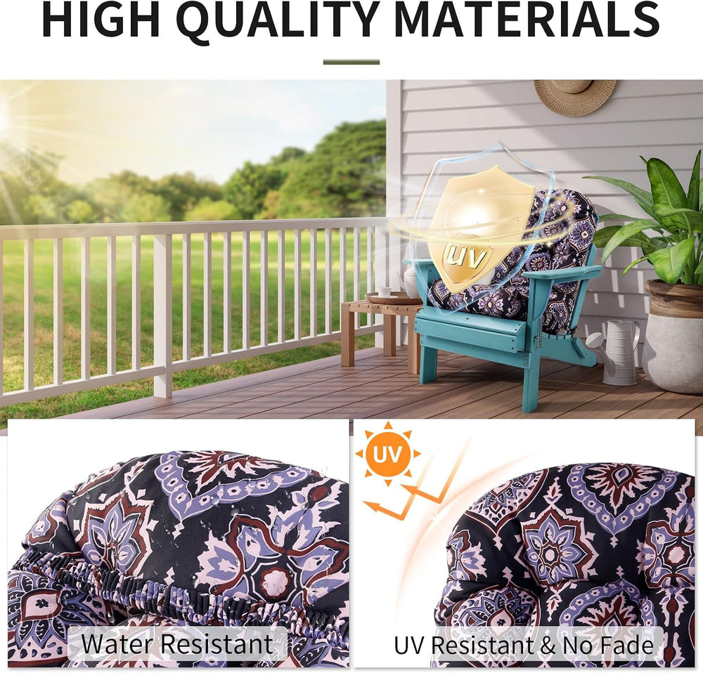 Adirondack Chair Cushions Set of 2, High Back Patio Chair Cushions 48 x 19.7 ...