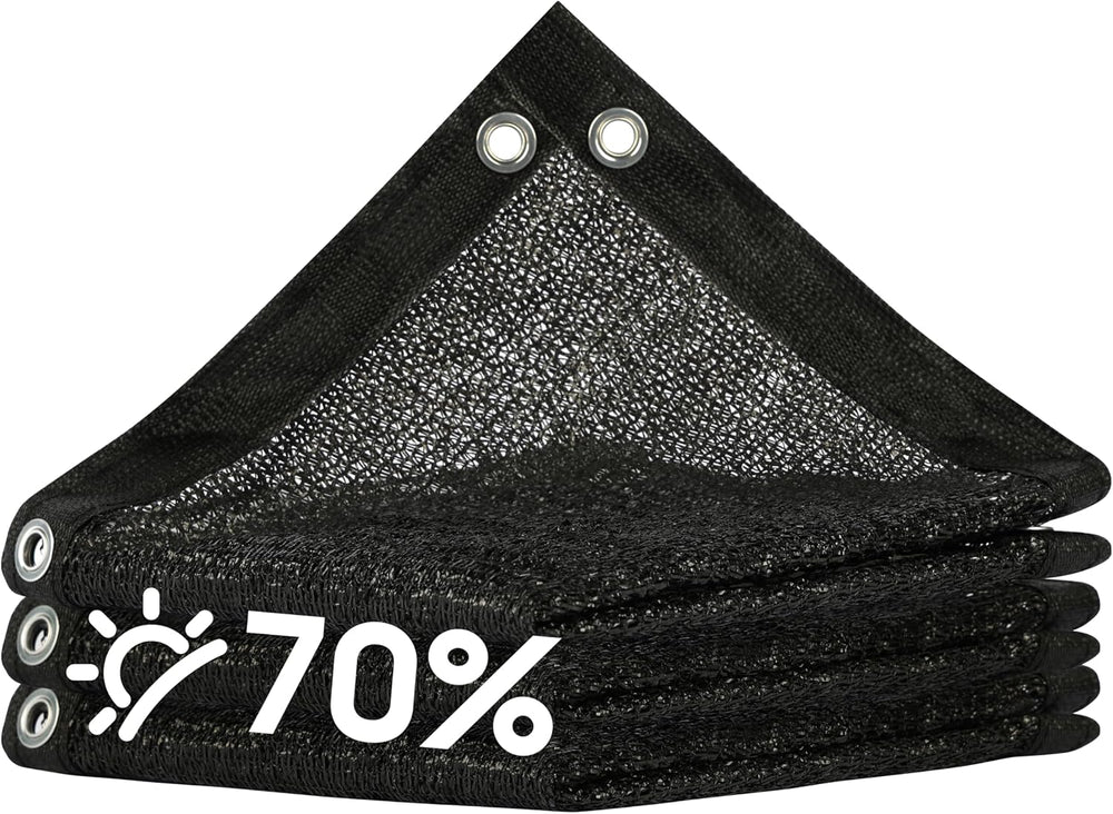 Royal Shade 70% Black Shade Cloth 10FT x 10FT Mesh Tarp with Grommets for Gar...