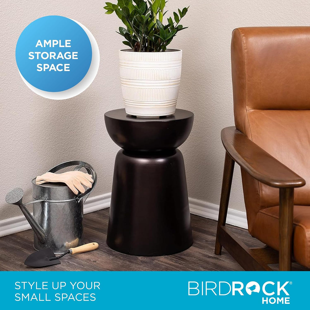 BIRDROCK HOME Metal Decorative Garden Stool and Outdoor Accent Side Table - M...