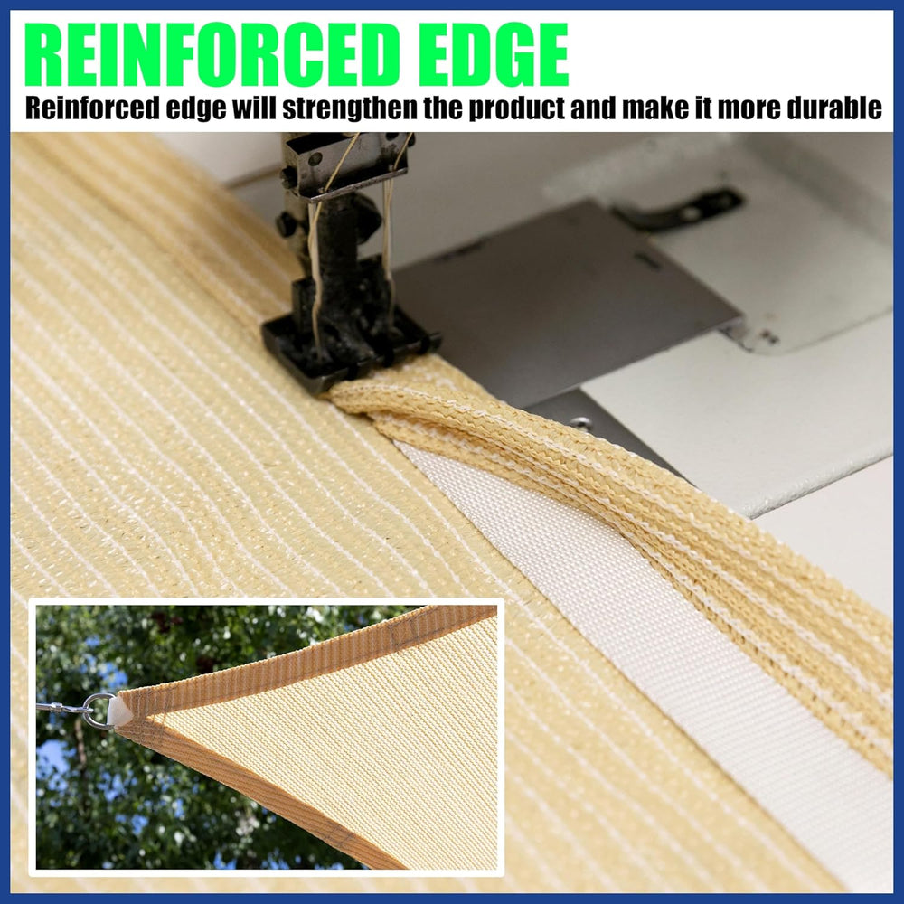 ShadeMart 8' x 12' Beige Sun Shade Sail Rectangle Canopy Cloth Fabric...