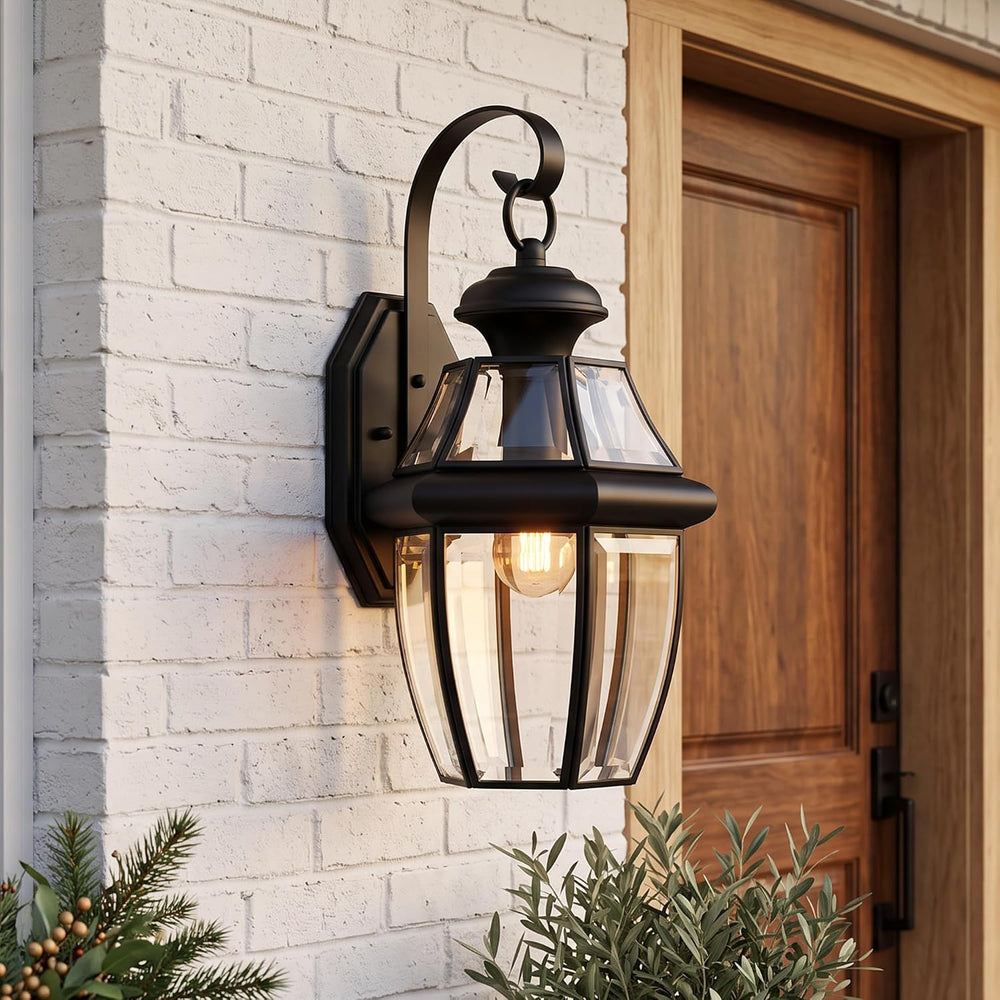 Quoizel Newbury 14" Outdoor Wall Lantern, Mystic Black
