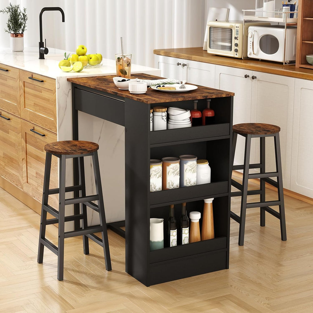COSTWAY 3-Piece Bar Table Set, 36" Counter Height Breakfast Table Set