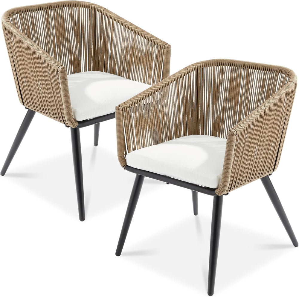 Best Choice Products Set of 2 Patio Dining Chairs, Outdoor Seating for Backya...