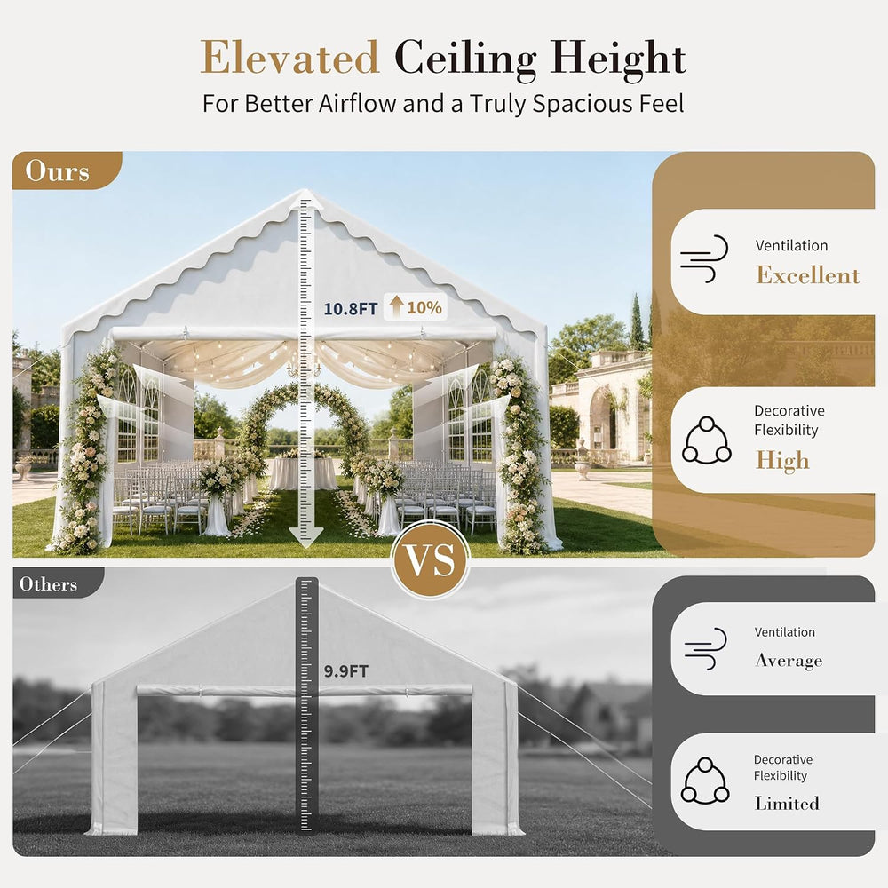 Sophia & William 16x32 Party Tents, Heavy Duty Event Tent for Parties