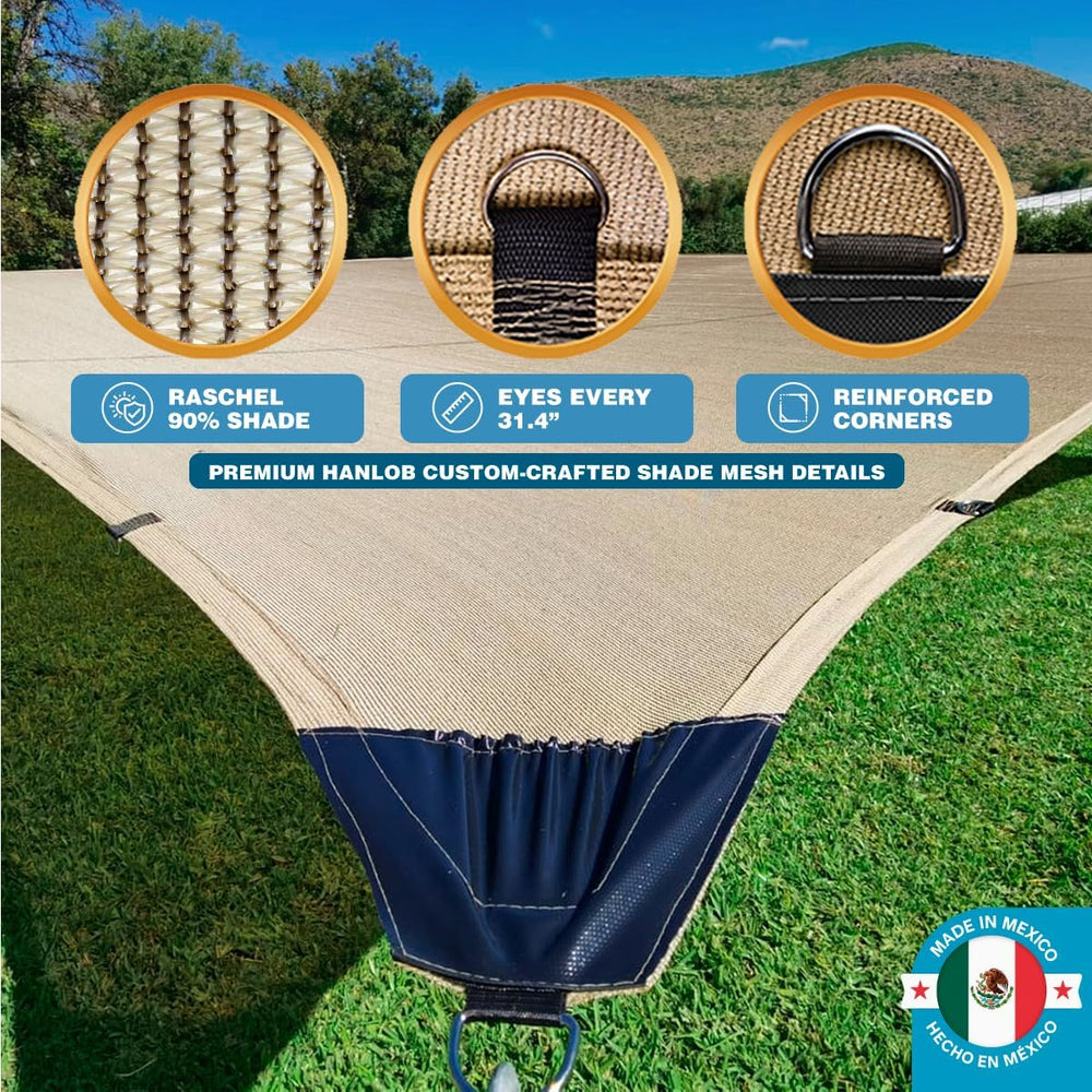 90% Shade Cloth – FT Durable HDPE Mesh Tarp with Grommets, UV Protection Sunb...