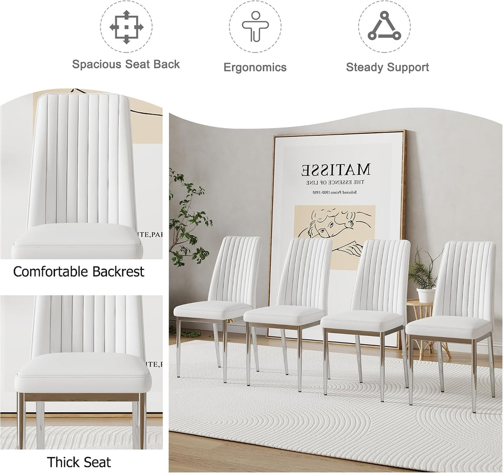 Modern Dining Chairs Set of 6,Dining Room Chairs Set of 6 with PU Leather and...