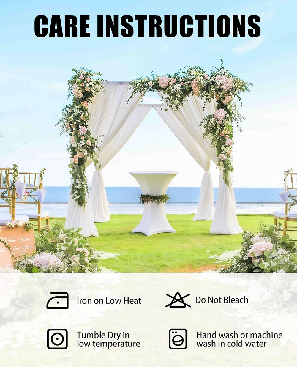 Cocktail Table Covers - 6 Pack 32x43 Inch Table Cloth - White