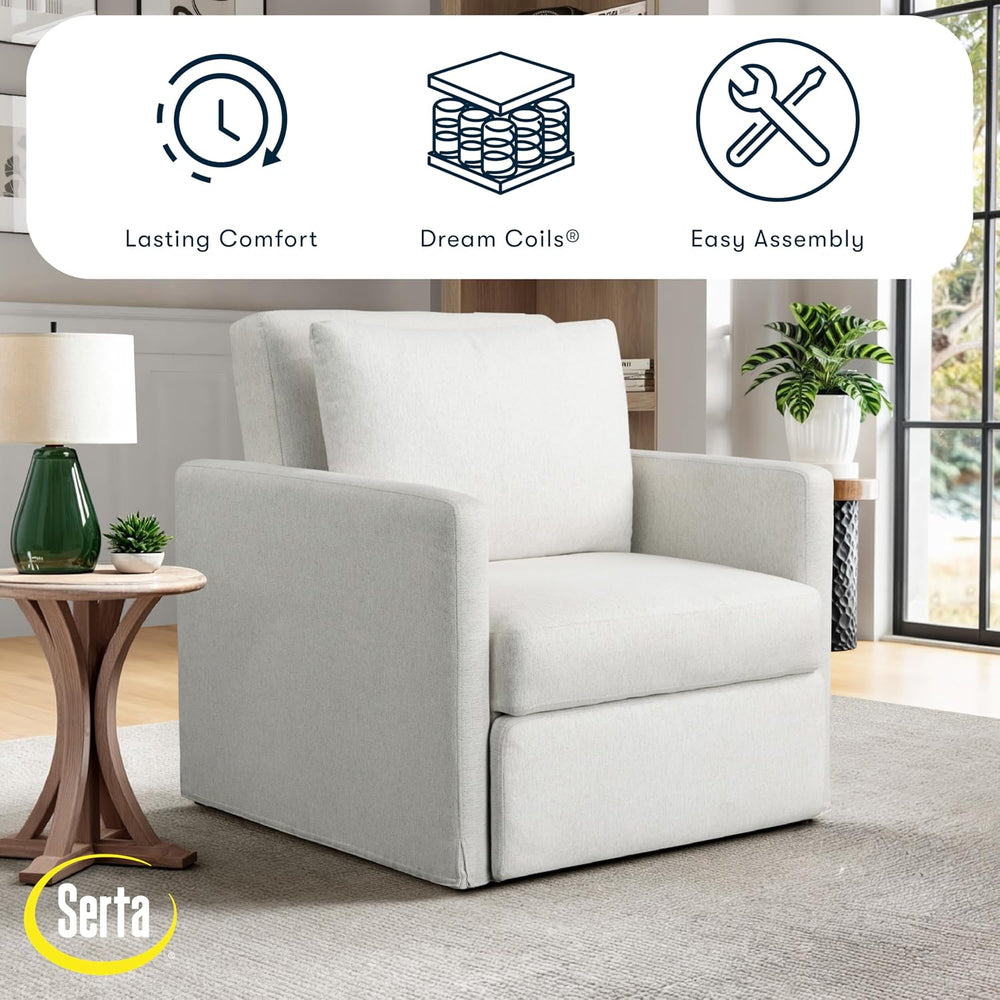 Serta® Bondi 36" Convertible Sleeper Chair, Cot-Size, Modern Farmhouse, ...