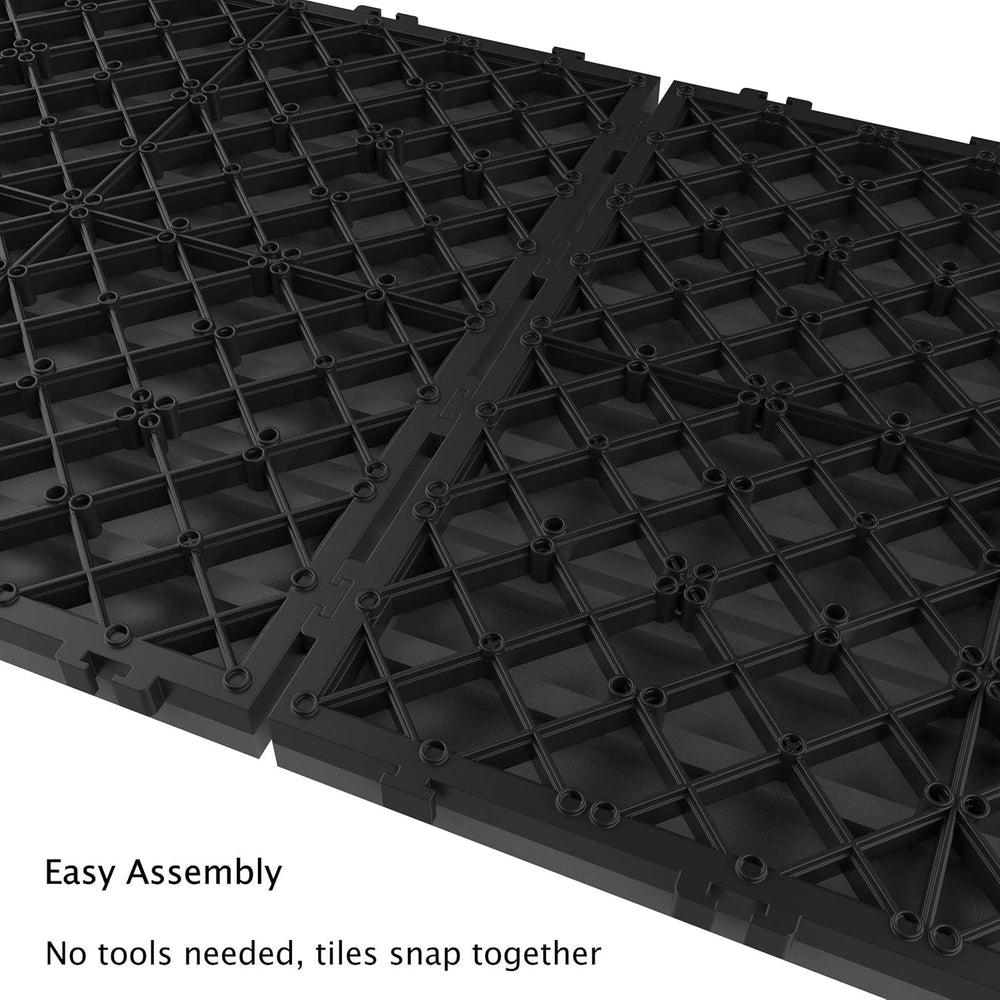 Interlocking Deck Tiles - 6-Pack Wood Plastic Composite Patio Tiles - Outdoor...