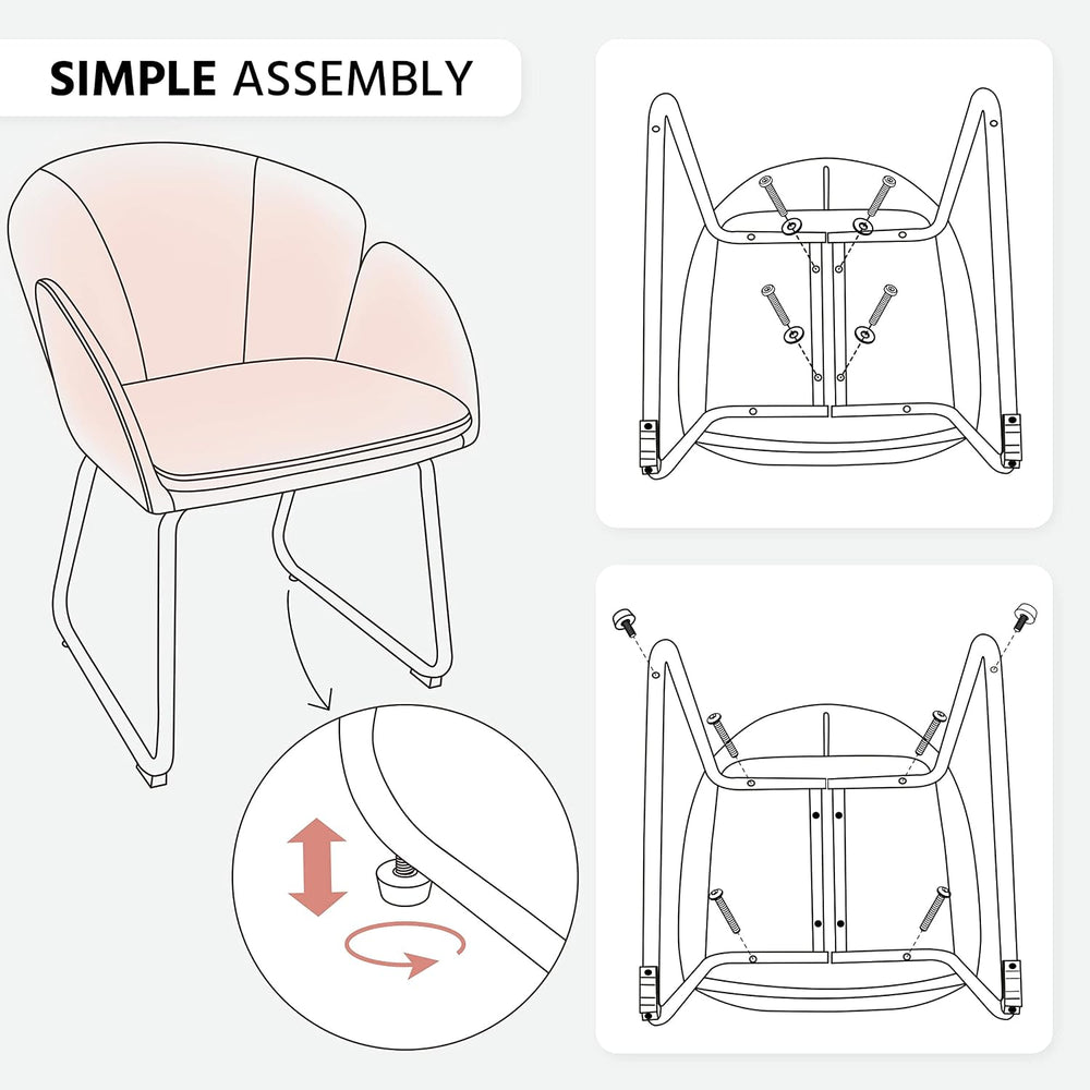Yaheetech Flower Shape Vanity Chair with Petal Armrests, Pink