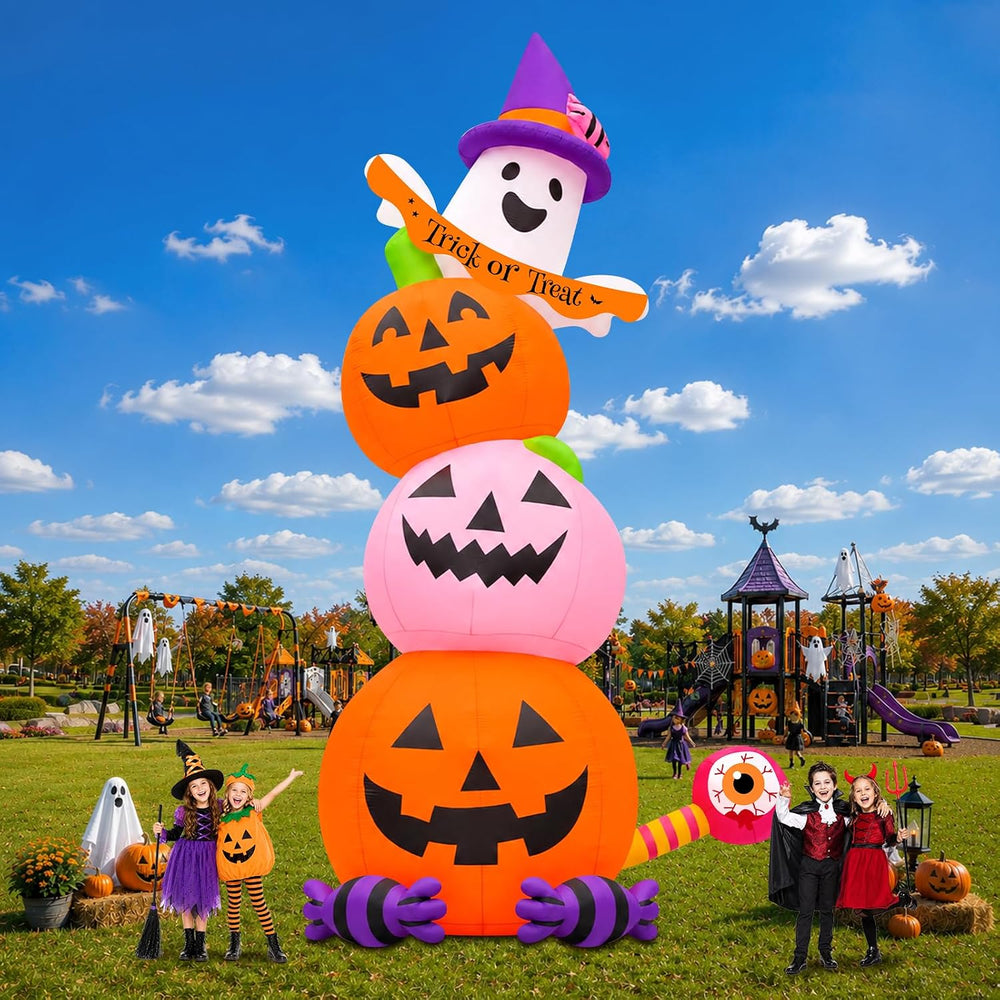 Kalolary 20FT Tall Halloween Inflatables Pumpkin Ghost