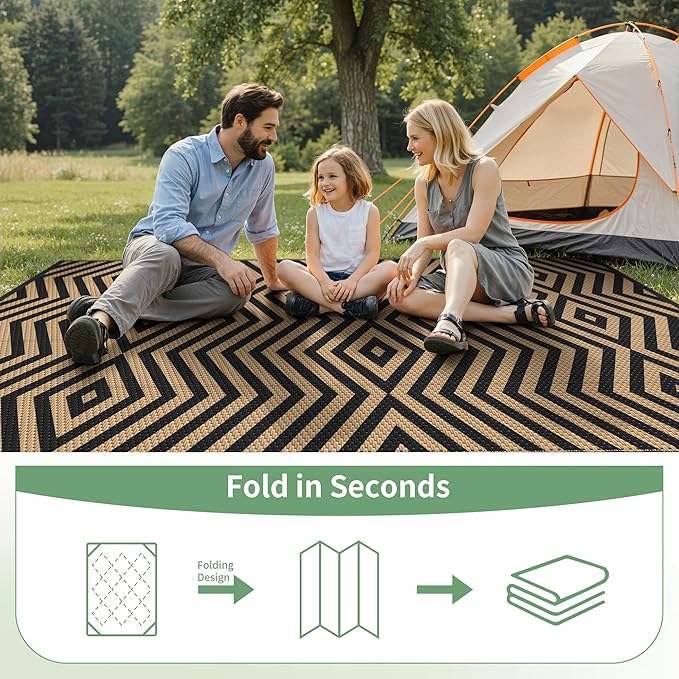 GENIMO Outdoor Rug for Patio Clearance, 8'x10' Reversible Plastic Str...